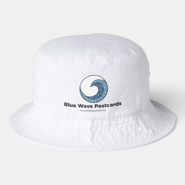 Blue Wave Postcarfds - bucket hat! Hat (Front)