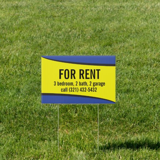 Blue Wave Real Estate Rental House Sale Yard Sign Zazzle