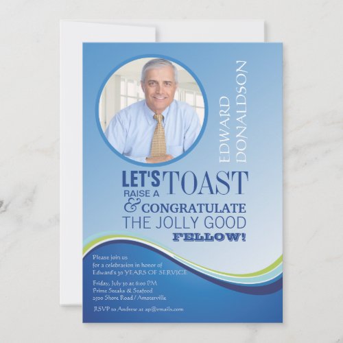 Blue Wave Retirement Photo Invitation