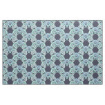 Blue wave retro vintage pattern fabric