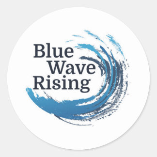 Blue Wave Rising 1.5" Small Stickers