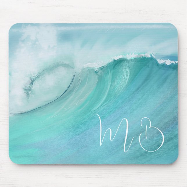  Blue Wave Sea Scene Vacation Vibe Mouse Pad (Front)