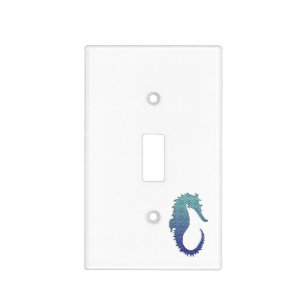 Blue Wave Seahorse Light Switch Cover