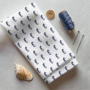 Blue Wave Seahorse Navy/Wht ID836 Fabric