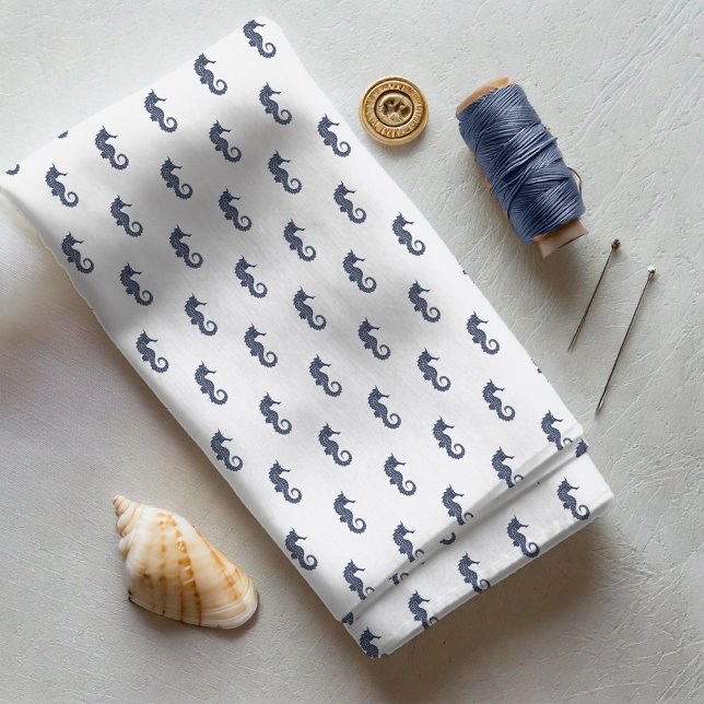Blue Wave Seahorse Navy/Wht ID836 Fabric (Creator Uploaded)