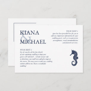 Blue Wave Seahorse Wedding Details ID836 Enclosure Card