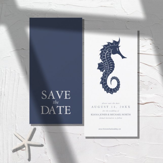 Blue Wave Seahorse Wedding ID836 Save The Date (Creator Uploaded)