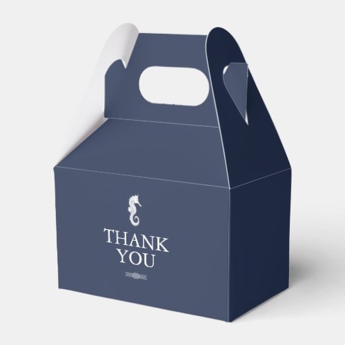 Blue Wave Seahorse Wedding Thank You ID836 Favor Boxes