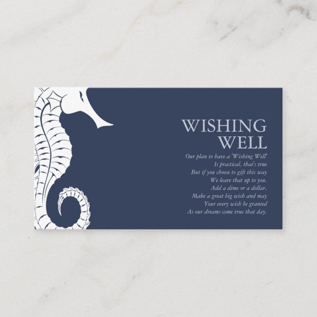 Blue Wave Seahorse Wishing Well V1 ID836 Enclosure Card (Front)