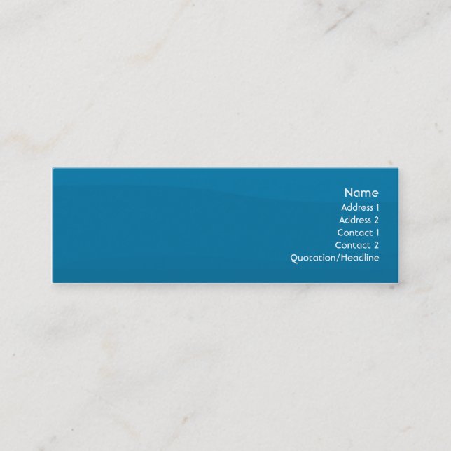 Blue Wave - Skinny Mini Business Card (Front)