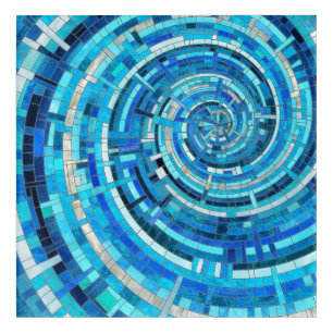 Blue Wave Spiral Mosaic Acrylic Print