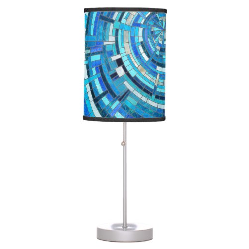 Blue Wave Spiral Mosaic  Table Lamp