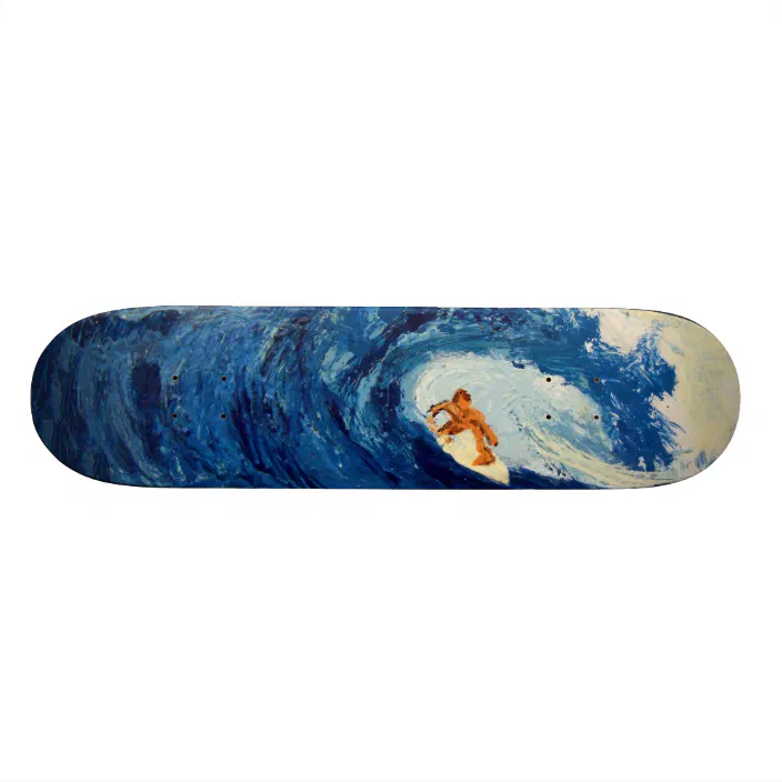 Karu jury controleren Blue Wave Surfer Surfing Skateboard deck design | Zazzle.com