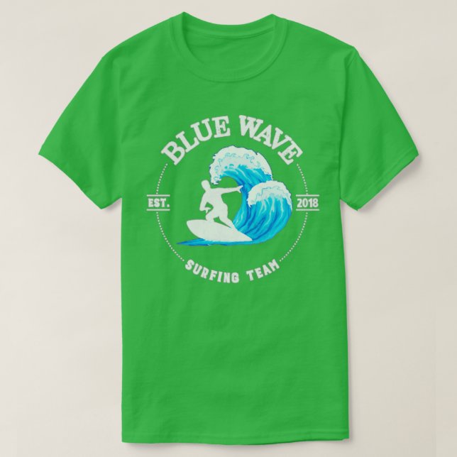 Blue Wave Surfing Team T-Shirt (Design Front)