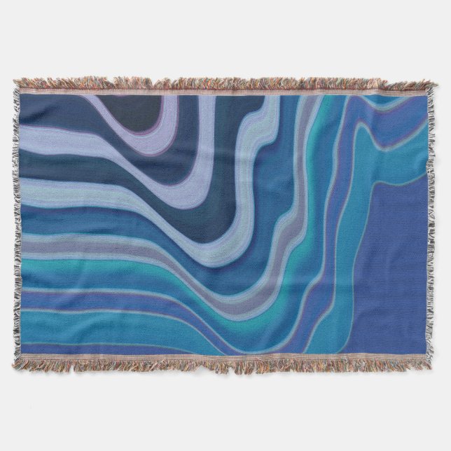 Blue Wave Throw Blanket (Front)