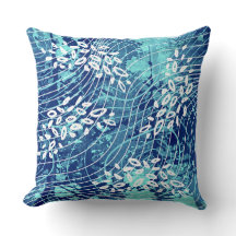 Blue Wave Throw Pillow