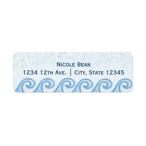 Blue Wave Watercolor Art Beach Address Labels