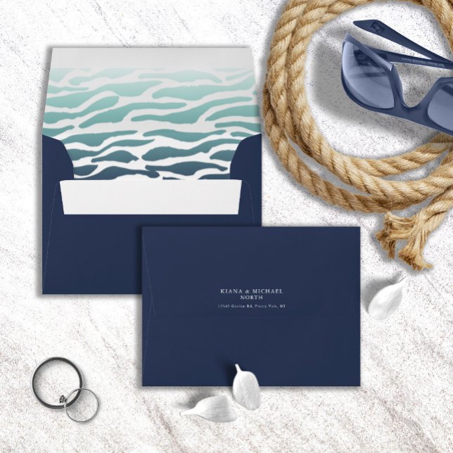 Blue Wave Wedding ID836 Envelope (Interior/Back In Situ)