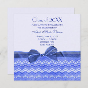 Blue wave with bow invitation