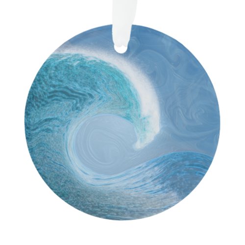 Blue Wave with ripples of change Ornament