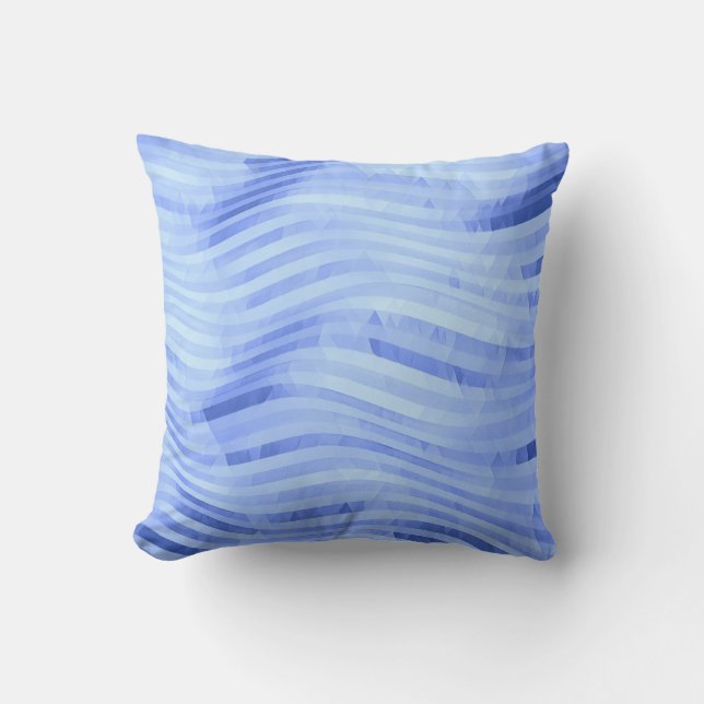 Blue Waves Abstract Style Pillow (Front)