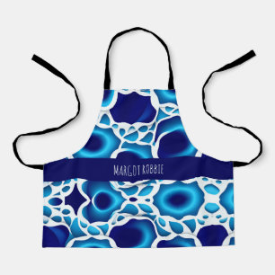Blue Waves and Eggs Isometric Pattern Apron