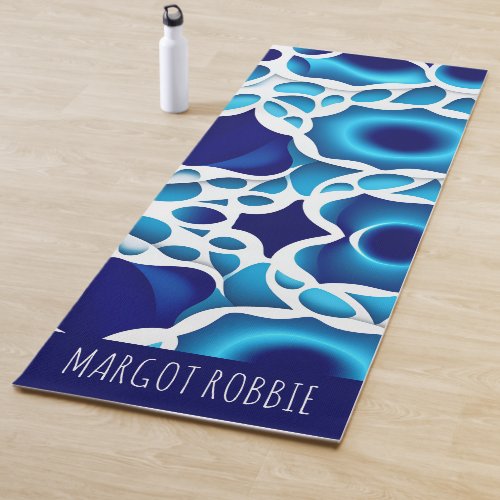 Blue Waves and Eggs Isometric Pattern Yoga Mat