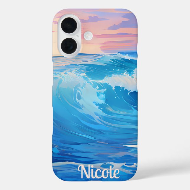 Blue Waves at Sunset iPhone / iPad case (Back)
