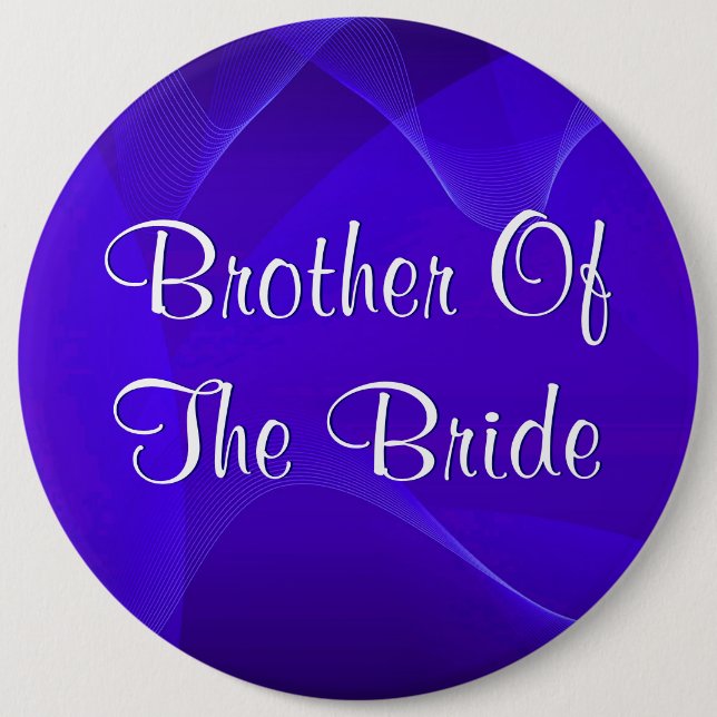 Blue Waves Brother Of The Bride Button (Front)