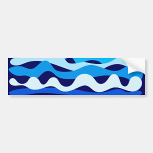 Blue waves bumper sticker
