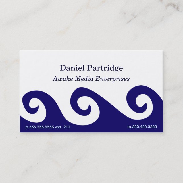 Blue Waves Business Card (Front)