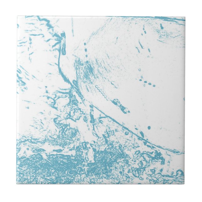 Blue Waves Ceramic Tile (Front)