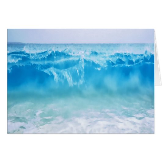 Blue Waves Crashing At Beach Blank Inside (Front Horizontal)
