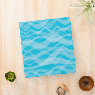 Blue Waves Geometric Binder