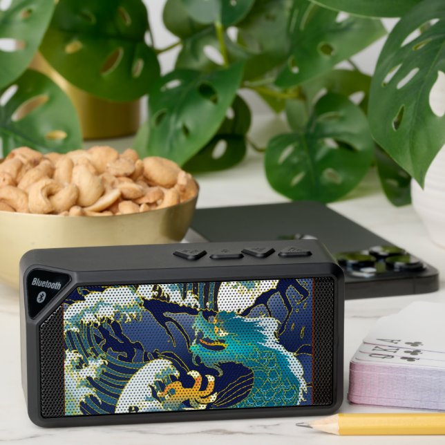 Blue Waves Green Dragon Red Sun  Bluetooth Speaker (Insitu(Table))