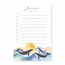 Blue Waves & Happy Whales Custom Notes