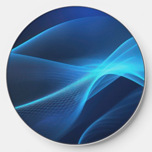 Blue waves in glowing light wireless charger 