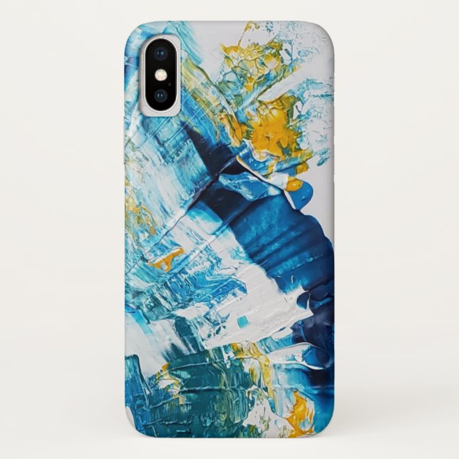 Blue Waves iPhone X Case (Back)