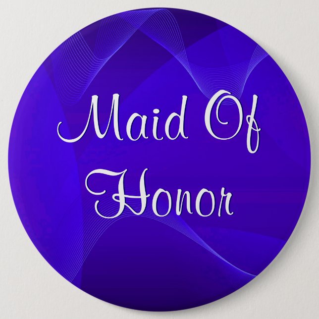 Blue Waves Maid Of Honor Pinback Button (Front)