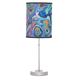 Blue waves marble design table lamp