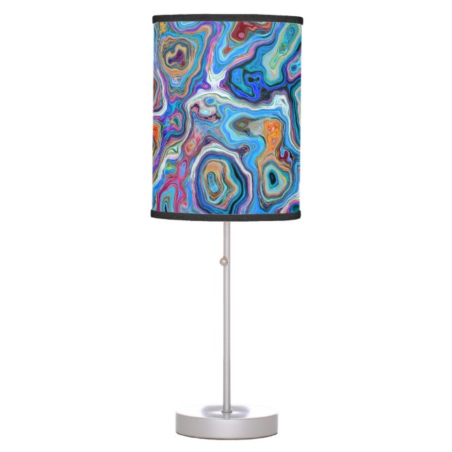 Blue waves marble design table lamp (Front)