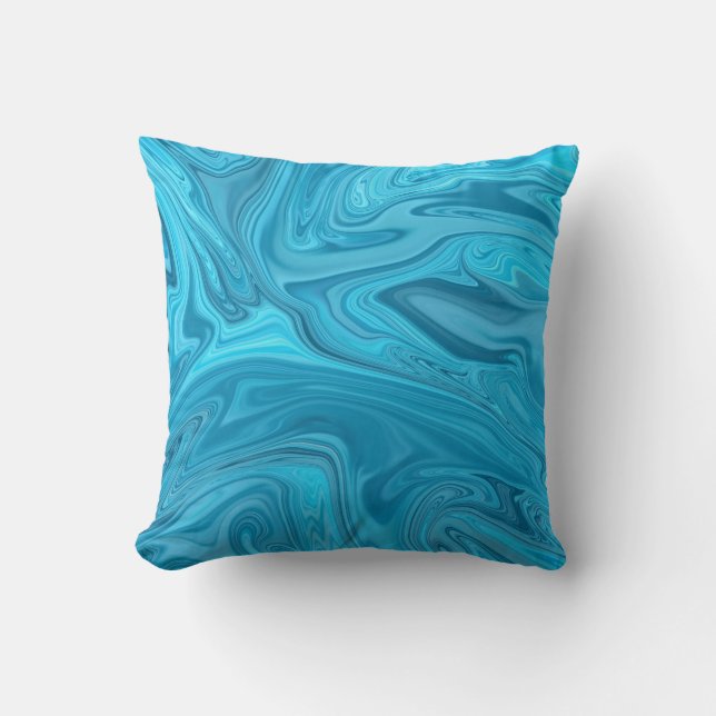 Blue Waves Painting | Best abstract painting Throw Pillow (Front)
