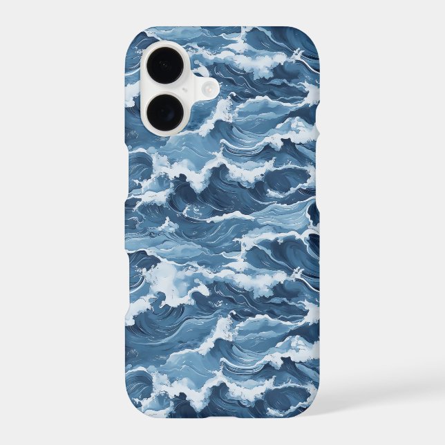 Blue Waves Pattern Case-Mate iPhone Case (Back)