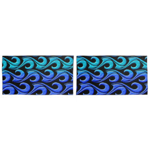 blue waves pillow case