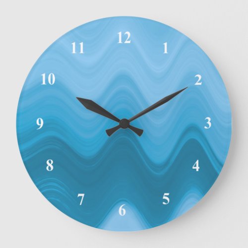 Blue waves sea ocean large clock