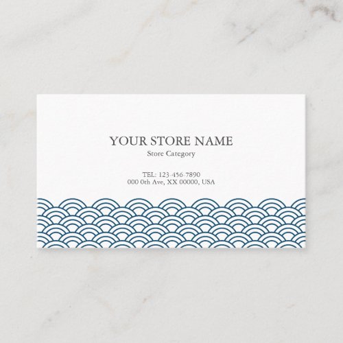 Blue Waves Seigaiha WAGARA ååˆº Business Card