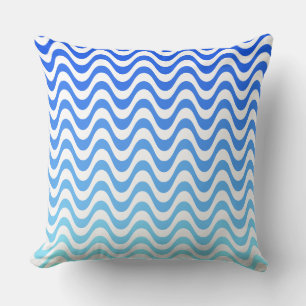 Blue Waves Throw Pillow