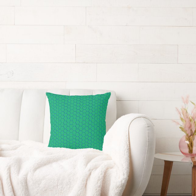 Blue Waves  Throw Pillow (Couch)