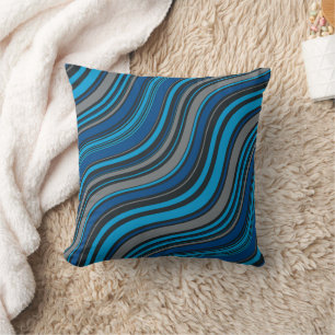 Blue Waves Throw Pillow