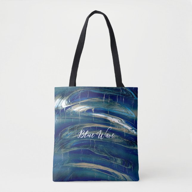 Blue Waves Tote Bag (Front)